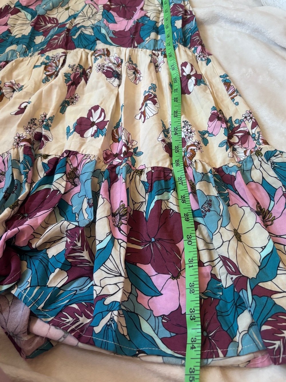 NWT True Craft Floral Tiered Midi Dress Small Boho Sleeveless Rayon Cottagecore - Picture 10 of 10